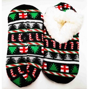 Candy Cane Slipper Socks with Anti-skid